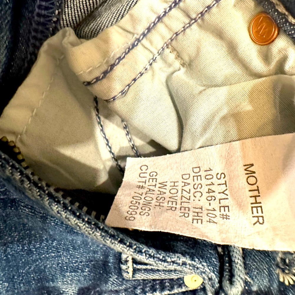 mother jeans /dazzler style /mid rise /straight leg worn once